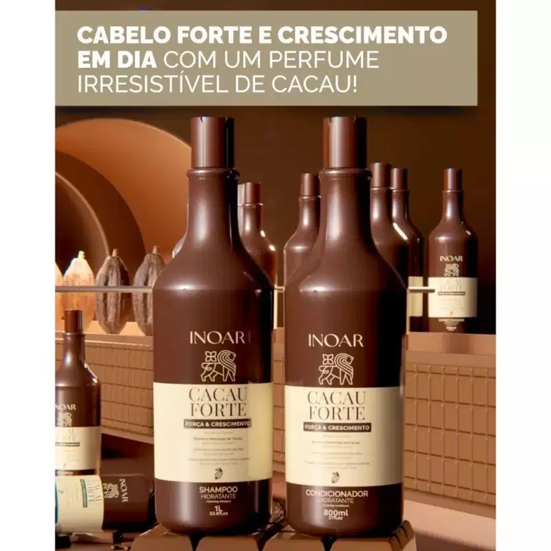 Kit Inoar Cacau Forte Shampoo 1l + Condicionador 800ml