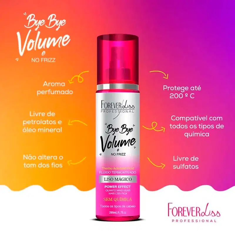 Bye Bye Volume e No Frizz Liso Mágico 200ml Forever Liss