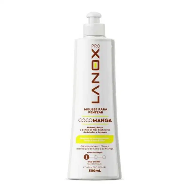 Mousse para Pentear CocoManga com Filtro Solar Lanox 500ml