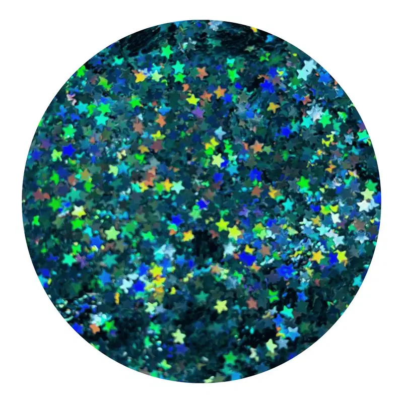 Glitter Estrelas Azul Aqua 3g