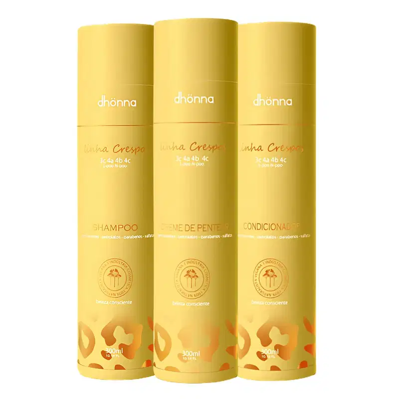 Trio Crespos Shampoo, Condicionador e Creme De Pentear - Dhonna | Nutrição e Definição para Crespos