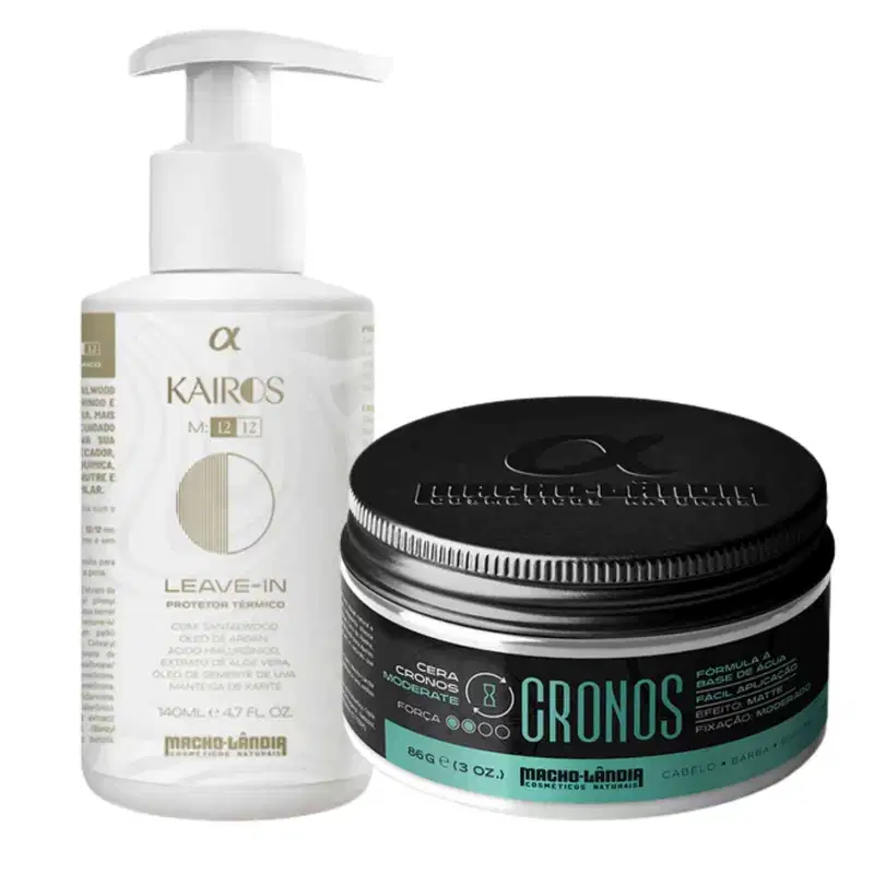 Kit Macho-Lândia Cera Matte Moderate Cronos + Leave-in Kairos M:12/12