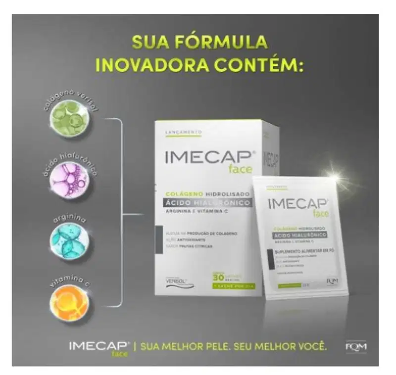 Imecap Face Rejuvenecedor Ácido Hialurônico - Colágeno Hidrolisado (30 Sachês)