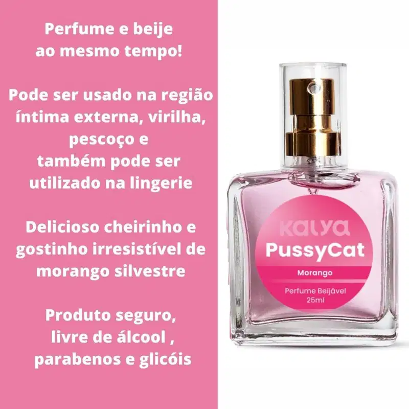 Kalya Pussycat Morango - Perfume Íntimo 25ml