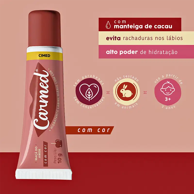 Carmed Maçã do Amor Vermelho - Hidrante Labial 10g