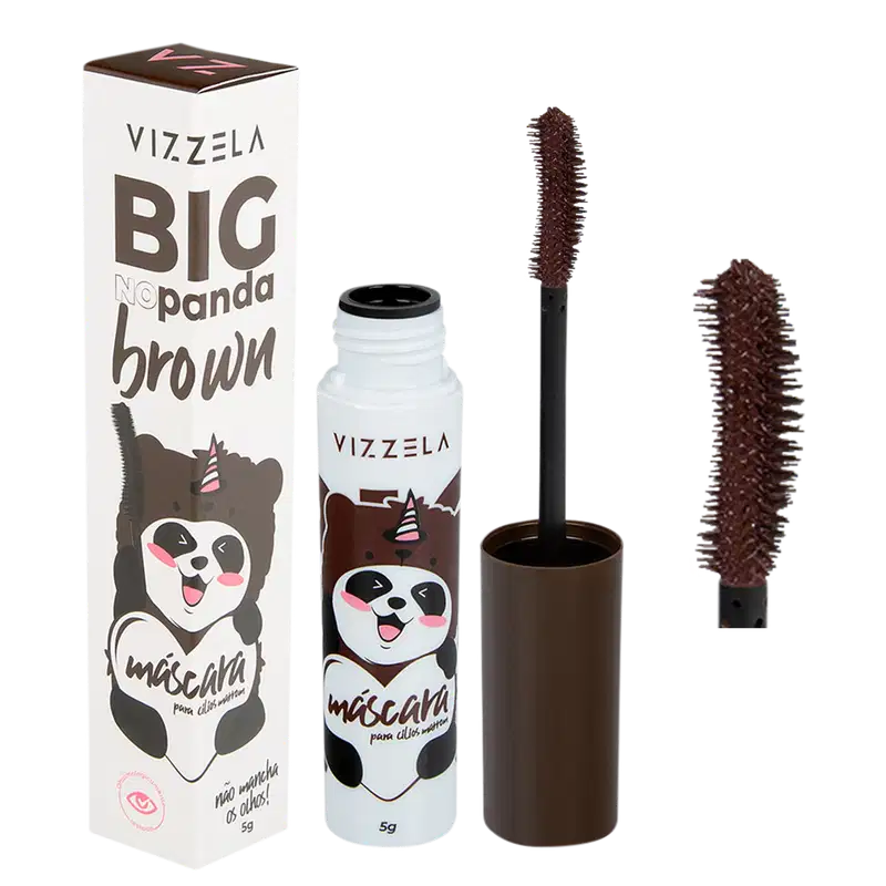 Vizzela Big No Panda Brown máscara para cílios, volume e alongamento.