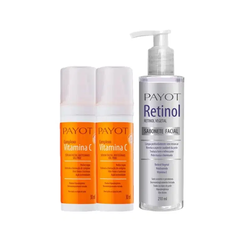 Kit Payot Complexo Vitamina C Retinol - Serum Anti-Idade 30ml (3 Unidades)