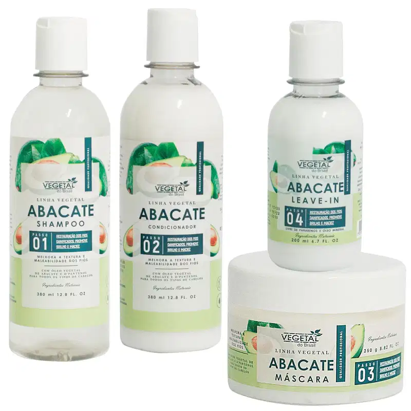 Kit Vegetal do Brasil Linha Vegetal Abacate Quarteto, 4 produtos.