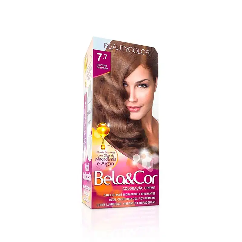 BeautyColor Bela&Cor 7.7 Marrom Dourado - Coloração Permanente