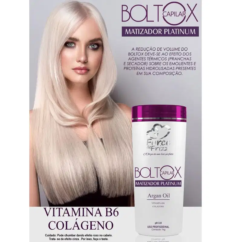 Máscara Matizadora Platinum Boltox Capilar 1Kg - Alinhamento Matização e Brilho