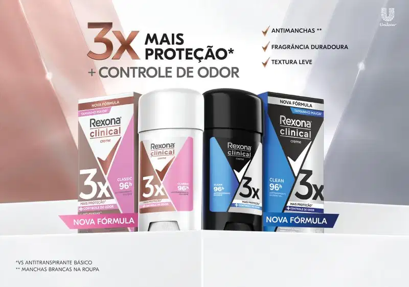 Rexona Clinical Classic - Desodorante Antitranspirante em Creme Feminino 58g