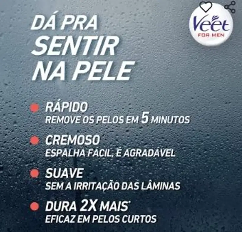 Creme Depilatorio Veet Men 200ml Peles Normais