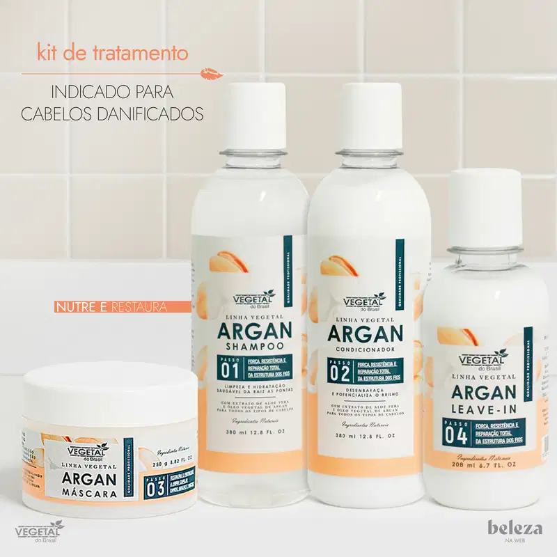 Kit Vegetal do Brasil Linha Vegetal Argan Quarteto (4 Produtos)
