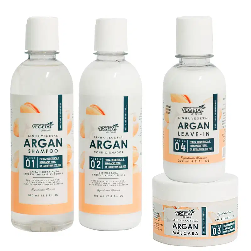 Kit Vegetal do Brasil Linha Vegetal Argan Quarteto, 4 produtos.