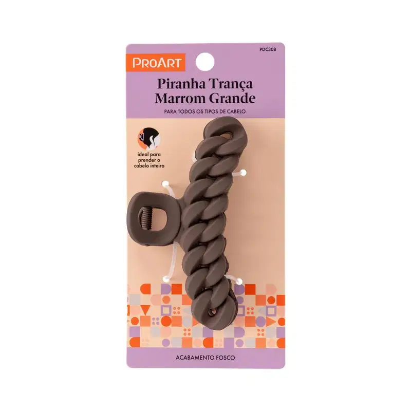 ProArt Trança Marrom Grande - Piranha de Cabelo