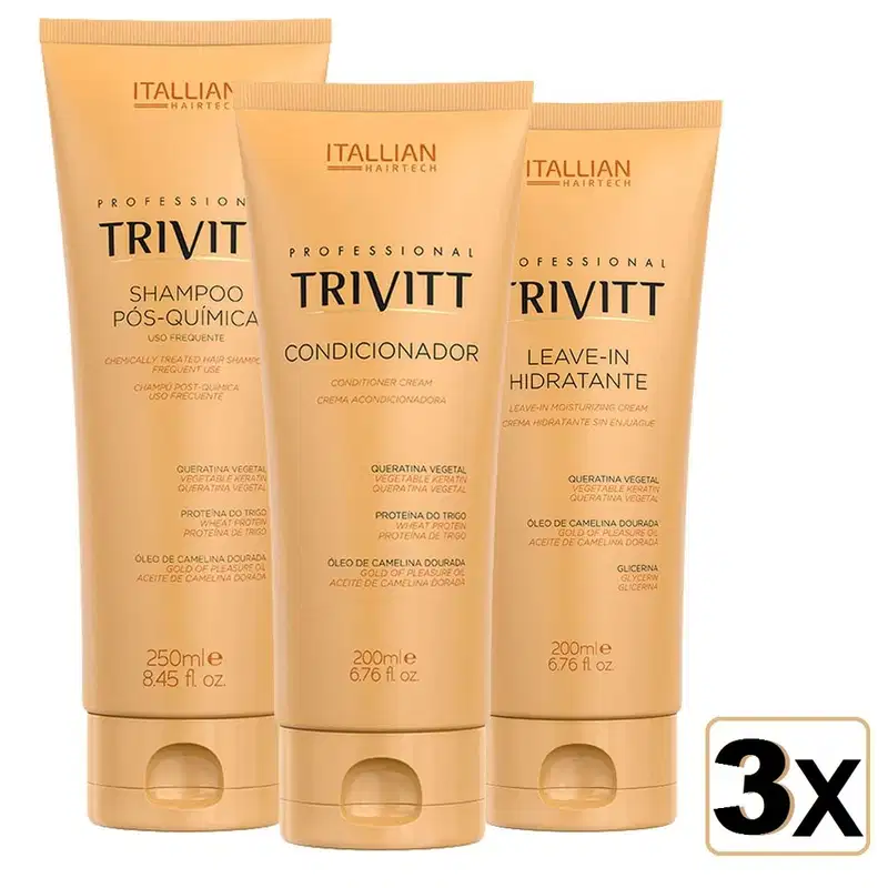 6 Kits Trivitt Home Care com Hidratação e Leave-in
