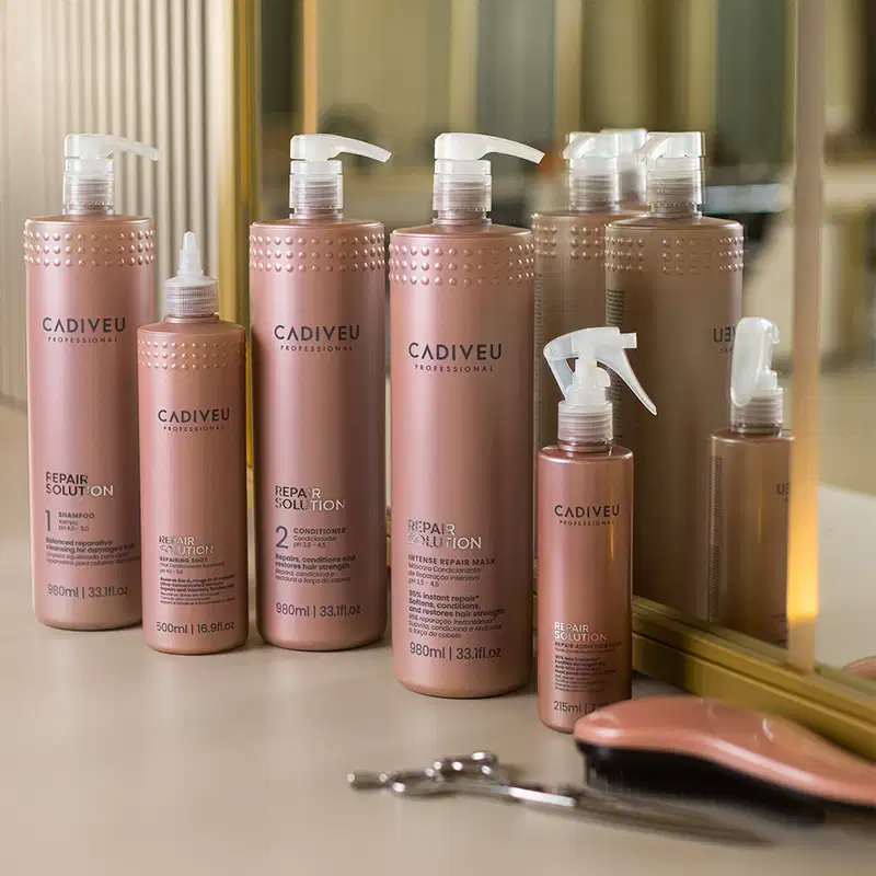 Kit Cadiveu Repair Solution Shampoo Sem Sulfato Condicionador Máscara e Shot (4 produtos)
