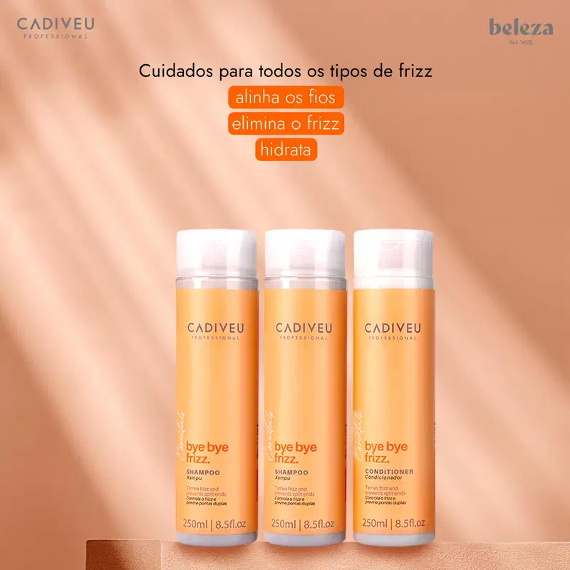 Kit Cadiveu Professional Bye Bye Frizz Shampoo Extra e Condicionador (3 produtos)