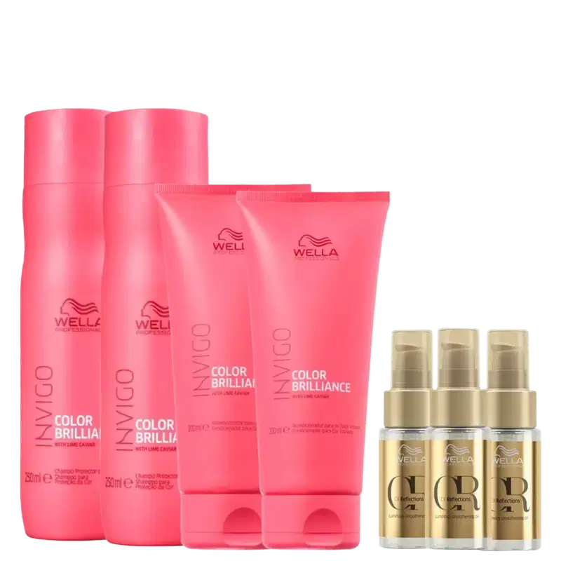 Kit Wella Professionals Invigo Color Brilliance + Oil Reflections Power (7 Produtos)