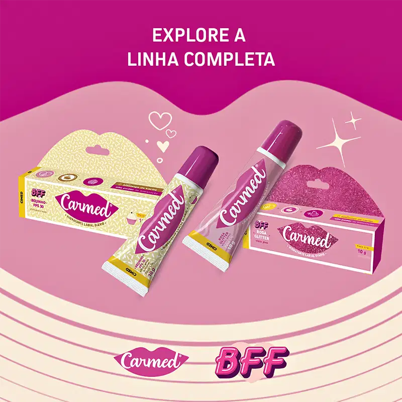 Cimed Carmed BFF Rosa Glitter - Hidratante Labial 10g