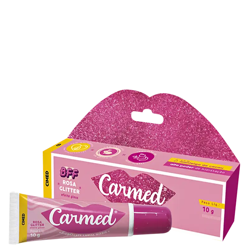 Cimed Carmed BFF Rosa Glitter - Hidratante Labial 10g