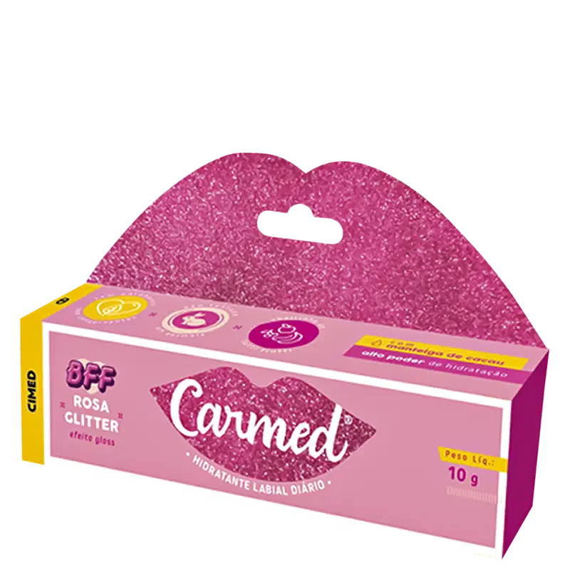Cimed Carmed BFF Rosa Glitter - Hidratante Labial 10g