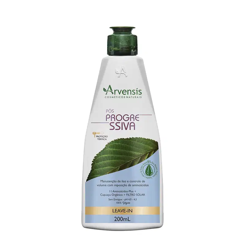 Leave-in Pós Progressiva de Arvensis Cosméticos Naturais. Volumetria 200ml