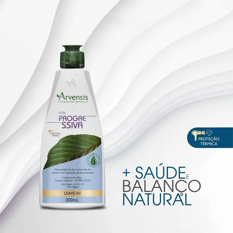 Leave-in Pós Progressiva de Arvensis Cosméticos Naturais. Volumetria 200ml