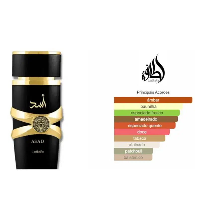 Principais Acordes: âmbar, baunilha, especiado fresco, amadeirado, especiado quente, doce, tabaco, atalcado, patchouli, balsâmico