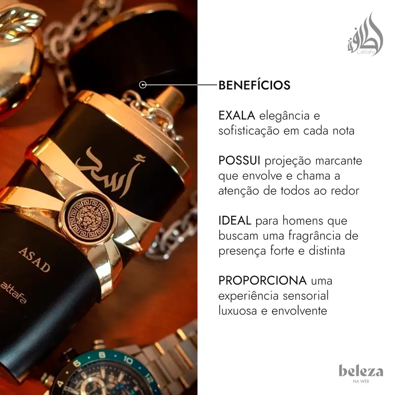 BENEFÍCIOS
EXALA elegância e sofisticação em cada nota
POSSUI projeção marcante que envolve e chama a atenção de todos
IDEAL para homens que buscam uma fragrância de presença forte e distinta
PROPORCIONA uma experiência sensorial luxuosa e envolvente