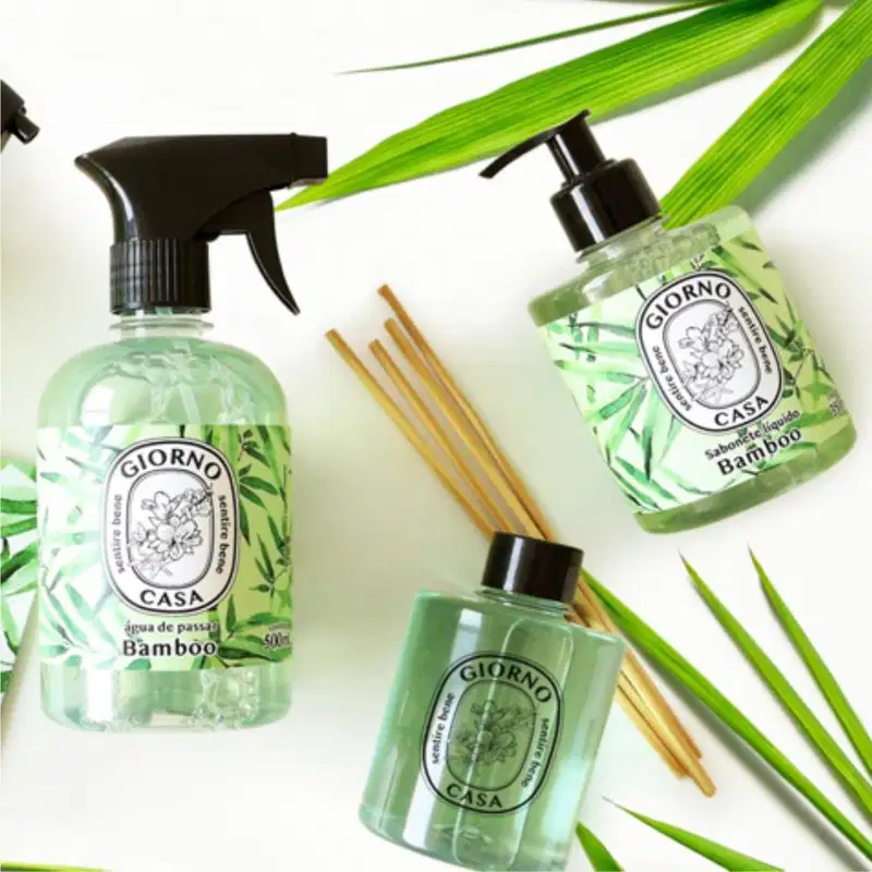 Kit Giorno Casa Sentire Bene Bamboo Difusor Sachê Home Spray e Desumidificador (4 produtos)