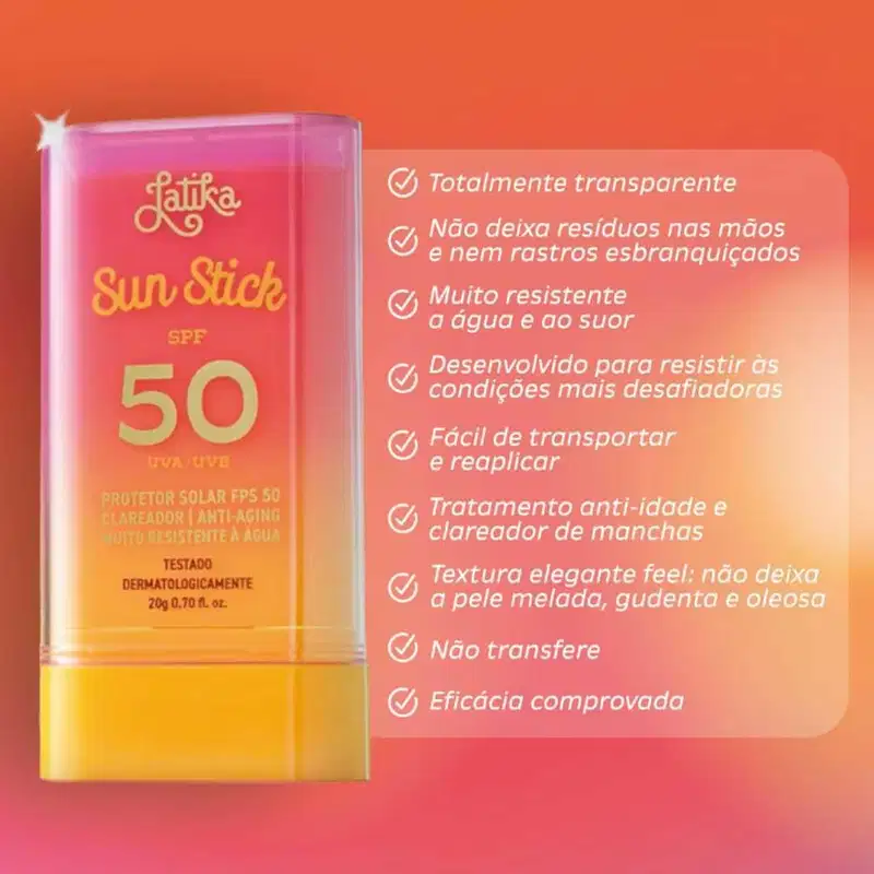 Latika Sun Stick FPS50 - Protetor Solar Facial 20g