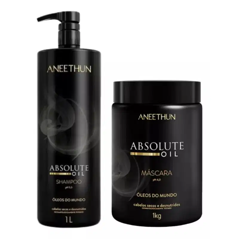 KIT ABSOLUTE OIL SHAMPOO 1L E MÁSCARA 1KG  - ANEETHUN