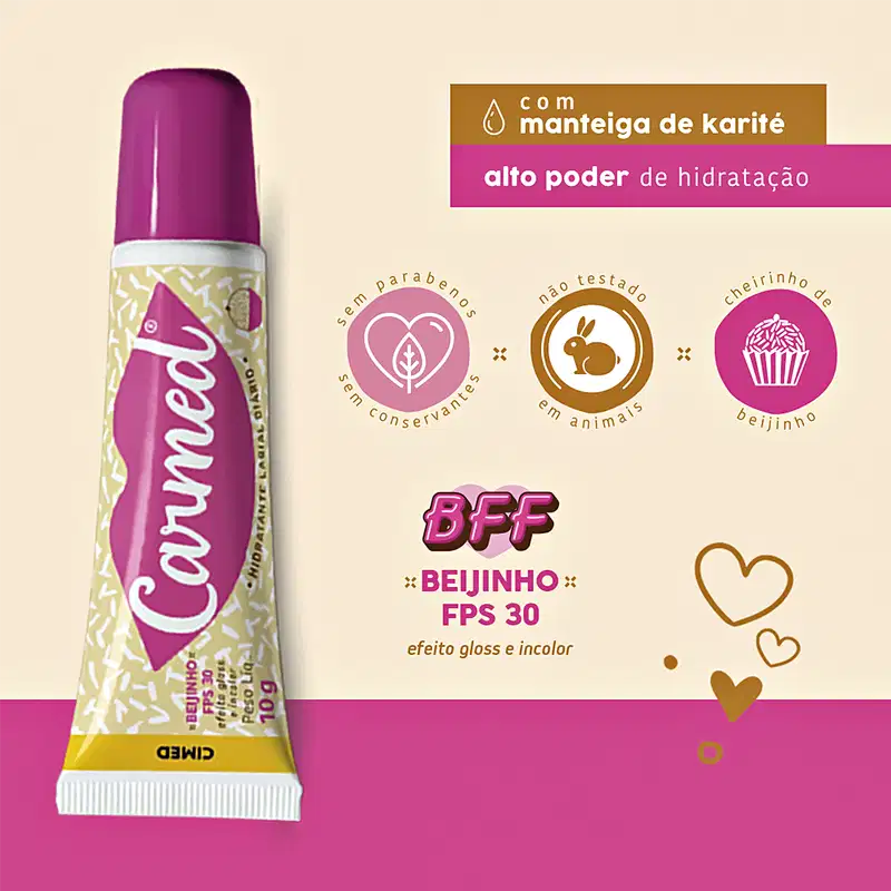 Carmed BFF Beijinho FPS 30 - Hidratante Labial 10g