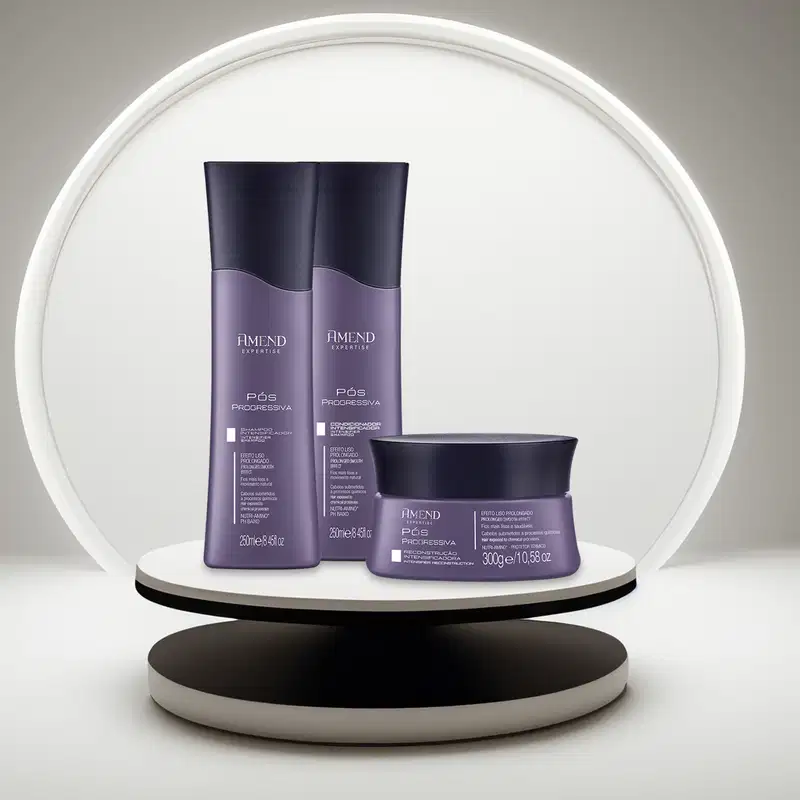 Kit Amend Pós Progressiva Shampoo Condicionador Máscara e Fluído Antiumidade  (4 produtos)