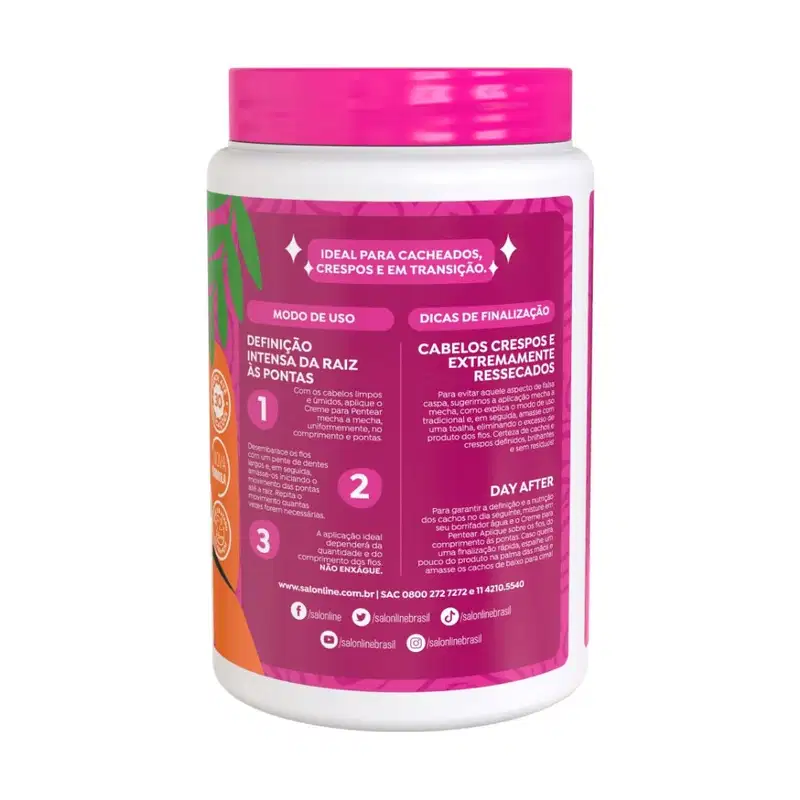 Kit com 3 Cremes Para Pentear Definição Salon Line