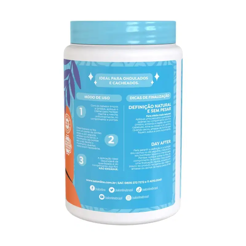 Kit com 3 Cremes Para Pentear Definição Salon Line
