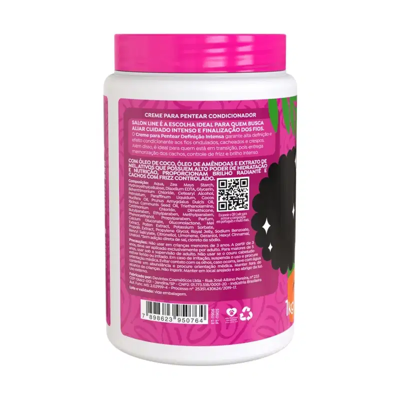 Kit com 3 Cremes Para Pentear Definição Salon Line