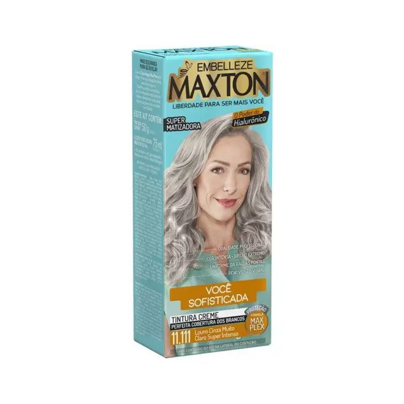 Maxton  Louro Cinza Muito Claro Super Intenso 11.111- Tintura Creme 158g