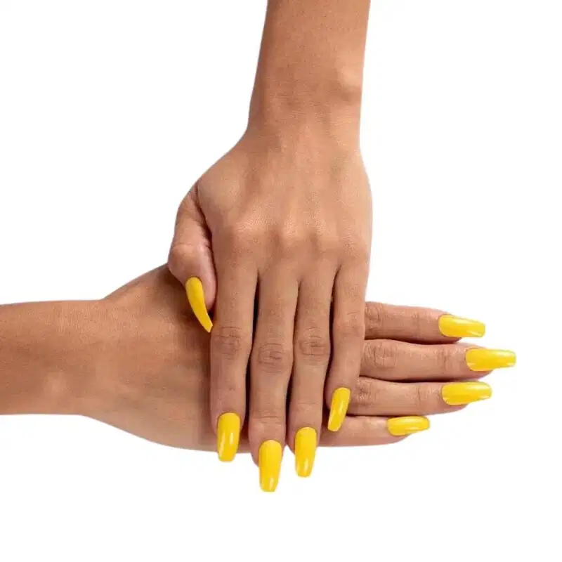 Unhas Postiças Colors Kiss New York Amarelo Canário Bailarina Longo