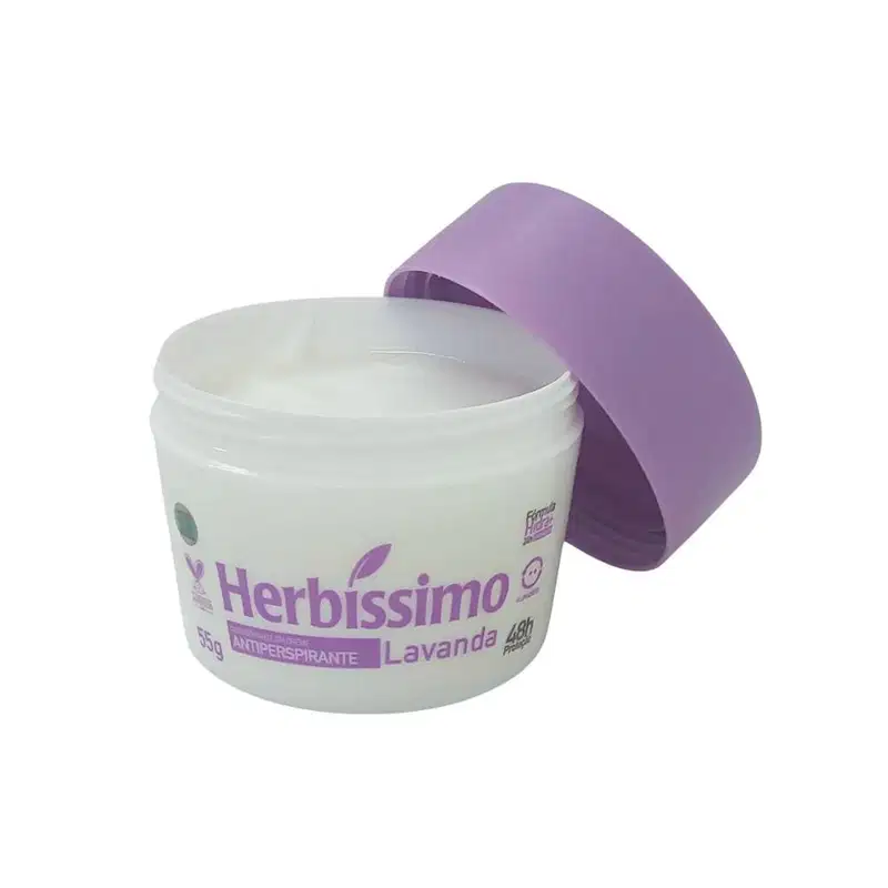 Kit 12 Desodorante Creme Herbissimo Lavanda Antitranspirante 55g