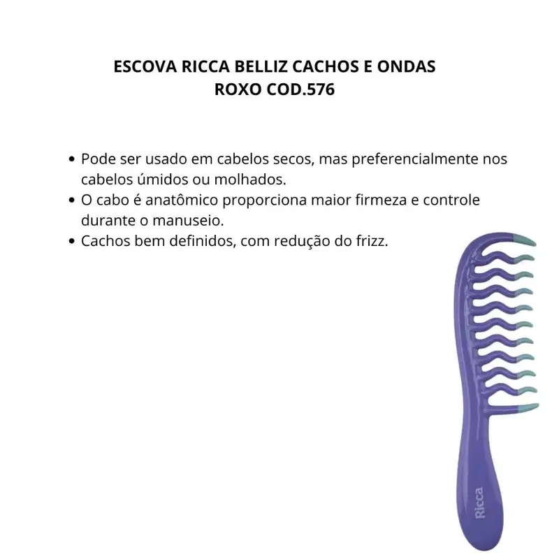 Ricca Cachos e Ondas Roxo - Pente de Cabelos