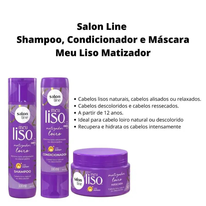 Kit Salon Line Meu Liso Matizador Loiro C/3