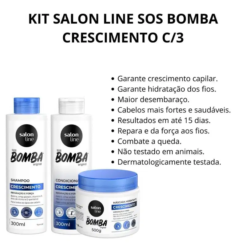 Kit Salon Line Sos Bomba Crescimento C/3