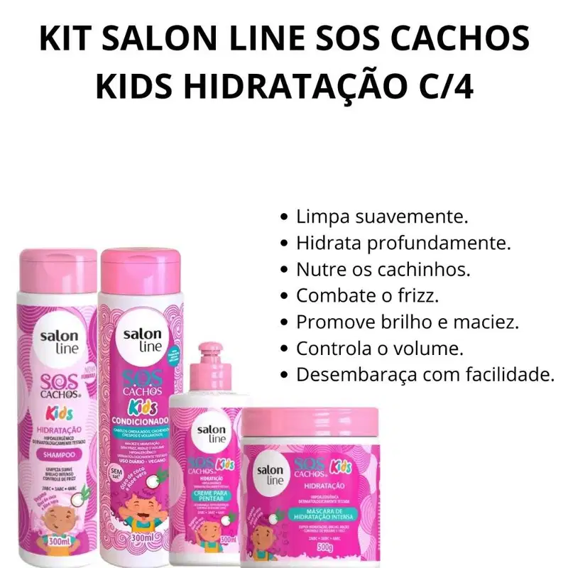 Kit Salon Line Sos Cachos Kids Hidratação C/4