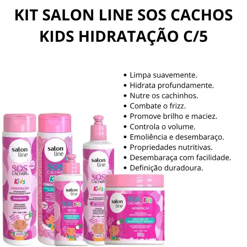 Kit Salon Line Sos Cachos Kids Hidratação C/5