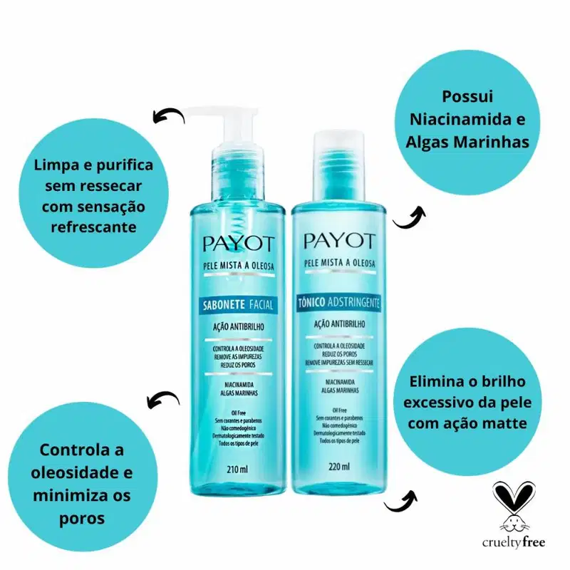 Sabonete Facial + Tônico Adstringente Payot Pele Mista A Oleosa