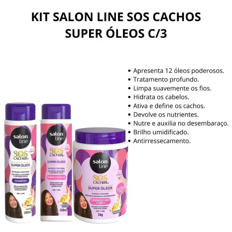 Kit Salon Line Sos Cachos Super Óleos C/3