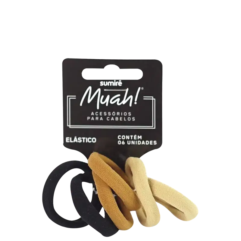 Muah! Meia Calça Cores Básicas - Elástico de Cabelo (6 Unidades)