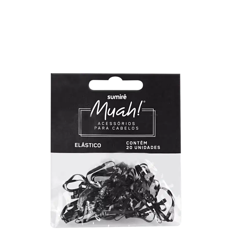 Muah! Silicone - Elástico de Cabelo G (20 Unidades)